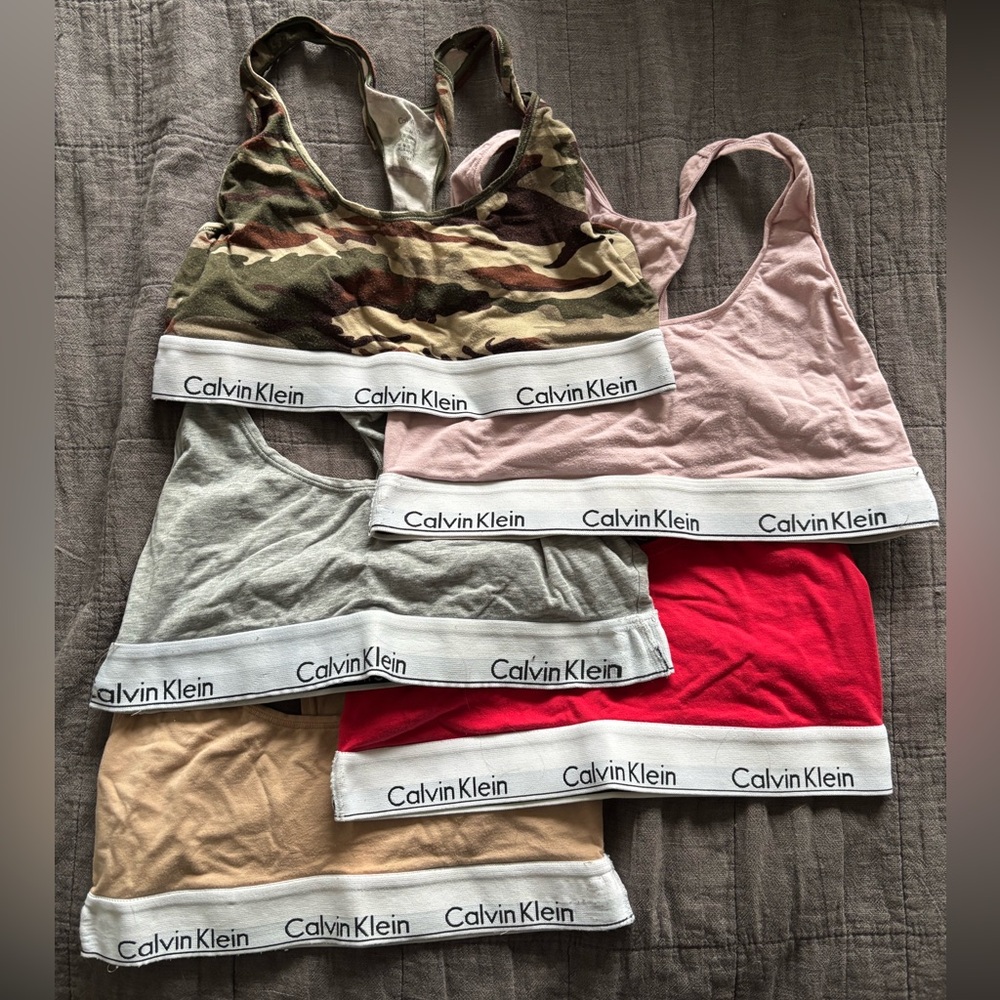 OBO accepted! Calvin Klein Bralette Collection - Camo, Pink, Gray, Red, Tan